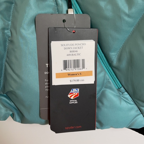 NWT SPYDER Solitude Down Poncho - Picture 3 of 5